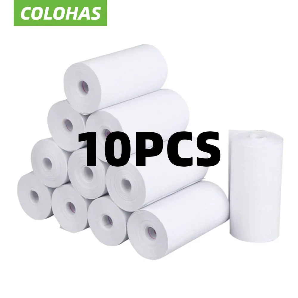 10 Rolls 57x25mm Thermal Paper for Kids Instant Print Camera - White Replacement Printing Paper Accessories