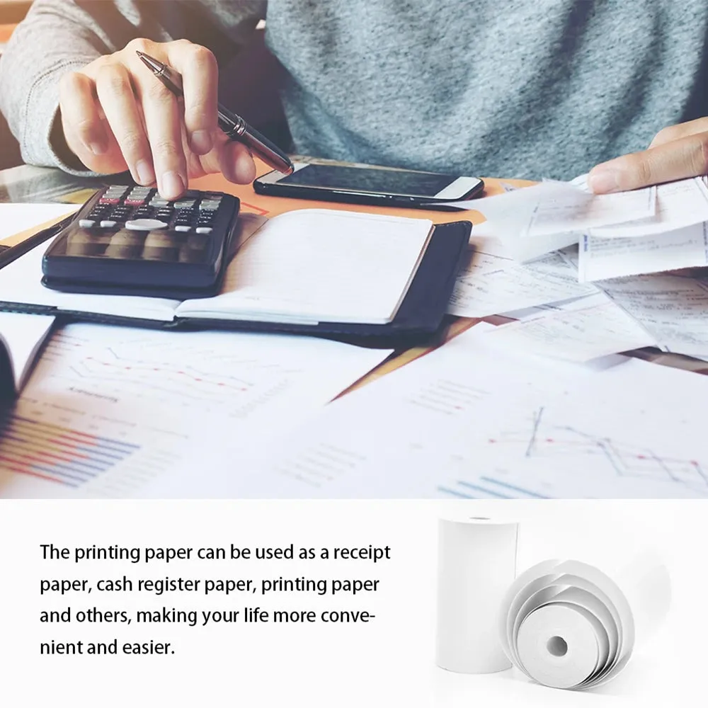 10 Rolls 57x25mm Thermal Paper for Kids Instant Print Camera - White Replacement Printing Paper Accessories