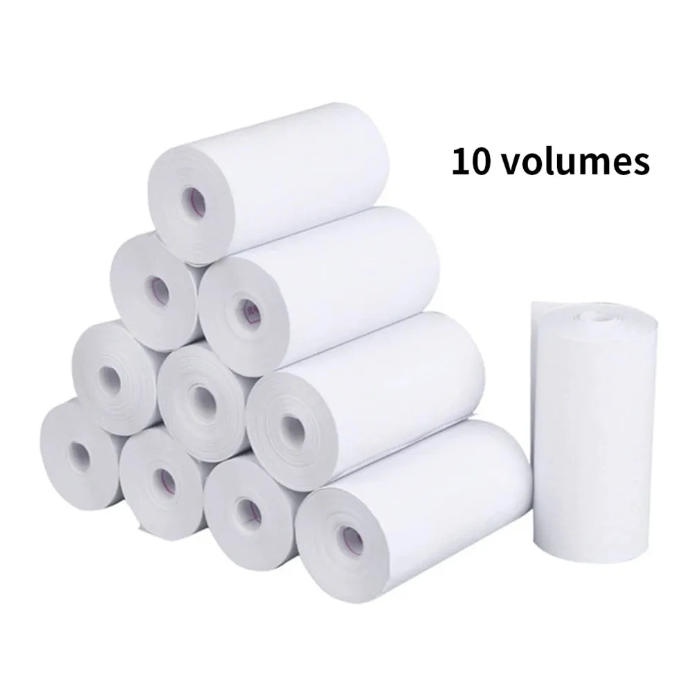 10 Rolls 57x25mm Thermal Paper for Kids Instant Print Camera - White Replacement Printing Paper Accessories