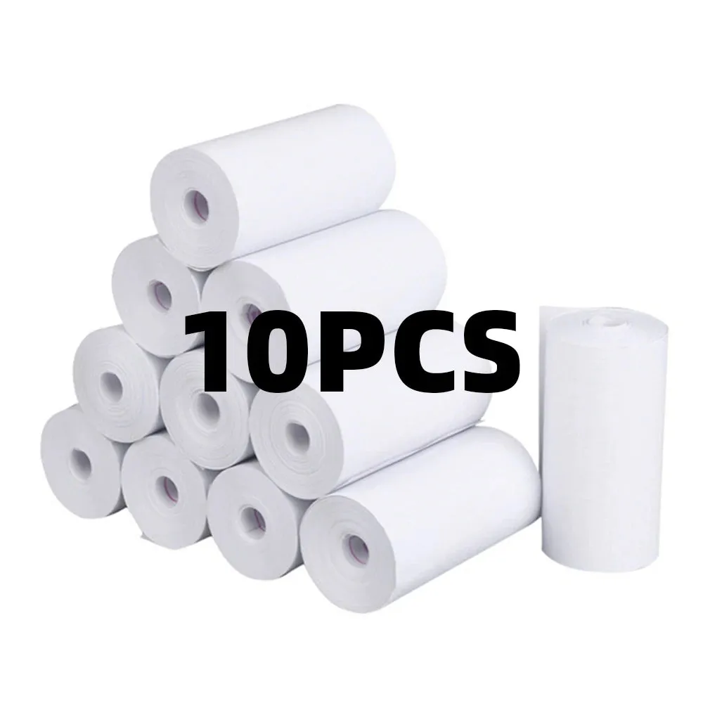 10 Rolls 57x25mm Thermal Paper for Kids Instant Print Camera - White Replacement Printing Paper Accessories