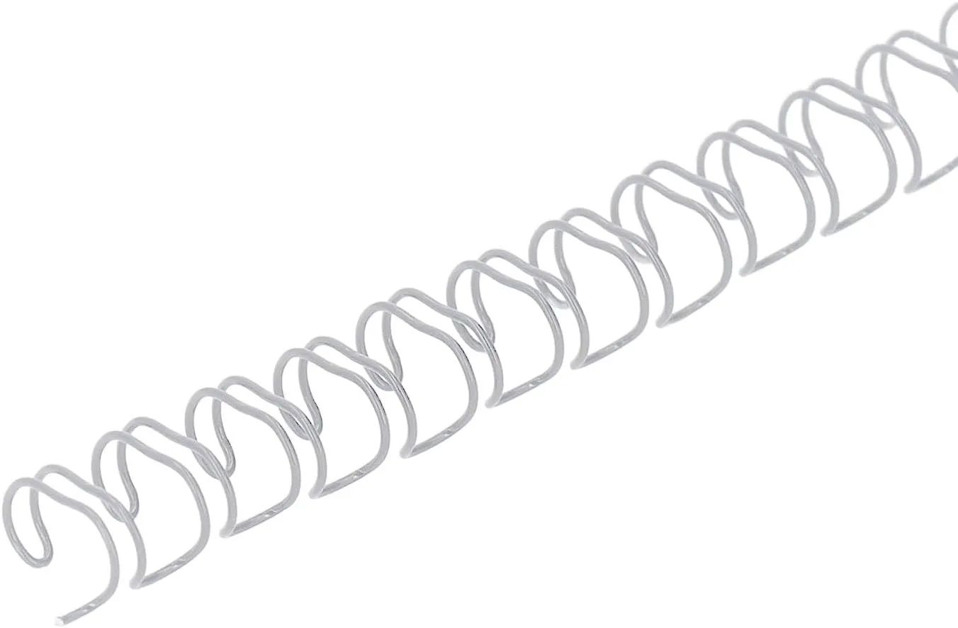 100 Pack Double Loop Wire Binding Spines, 3 to 1 Pitch,1/2 Inch Wire Cinch Book Binding Fit for School Office Notebook Maker, YolieraArt Metal Spiral for Bindings, (100 Sheet Capacity, White)