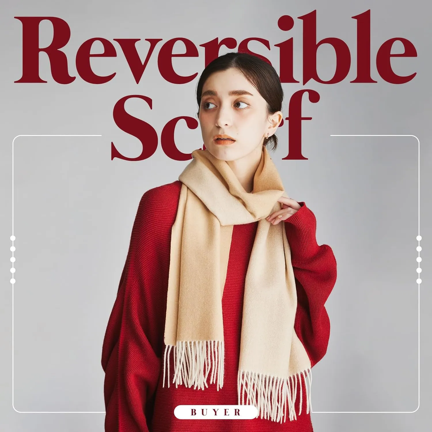 100% Pure Cashmere Reversible Scarf, Ultra Soft Cashmere from Inner Mongolia, Unisex Design, Cotton shawl, Linen Wrap