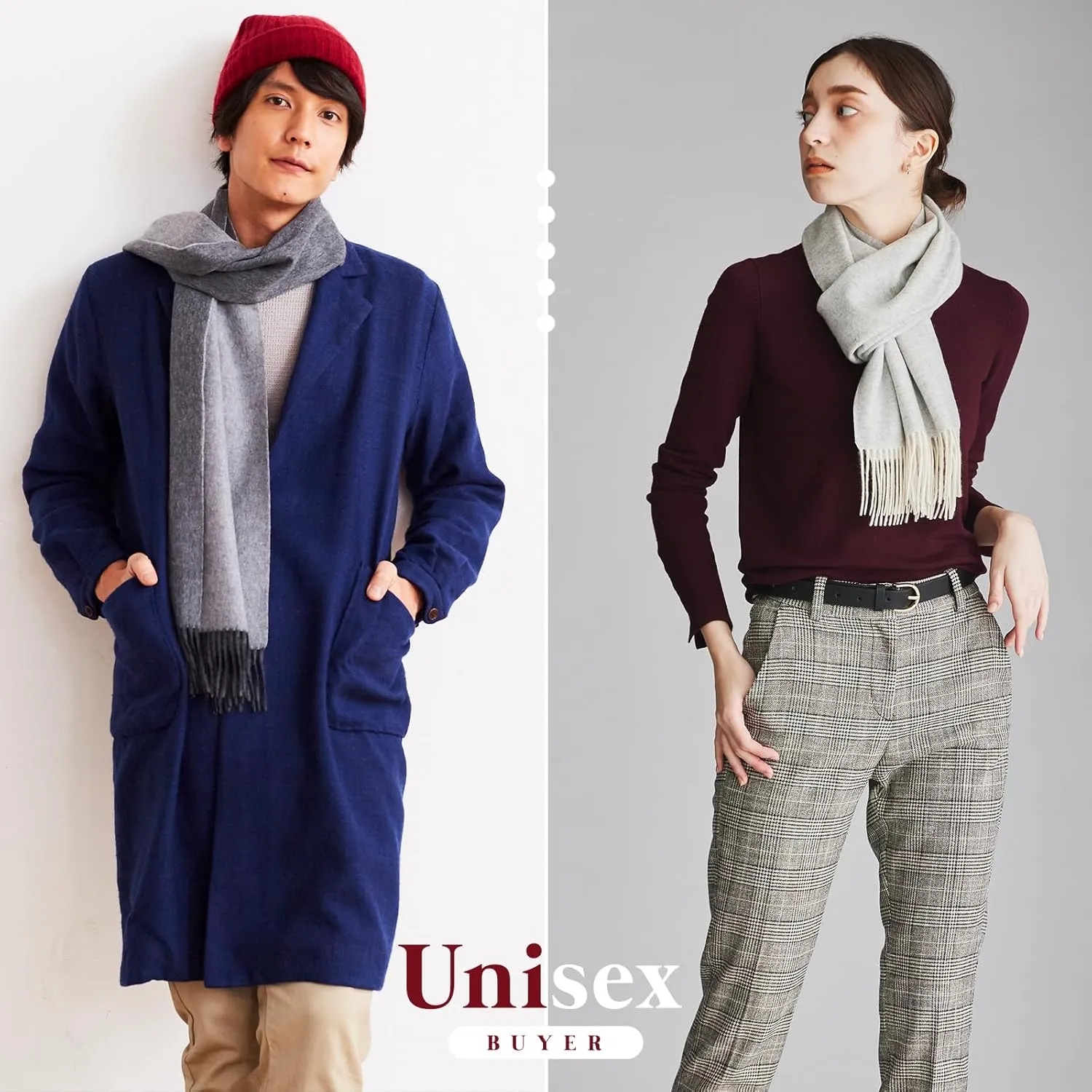 100% Pure Cashmere Reversible Scarf, Ultra Soft Cashmere from Inner Mongolia, Unisex Design, Cotton shawl, Linen Wrap