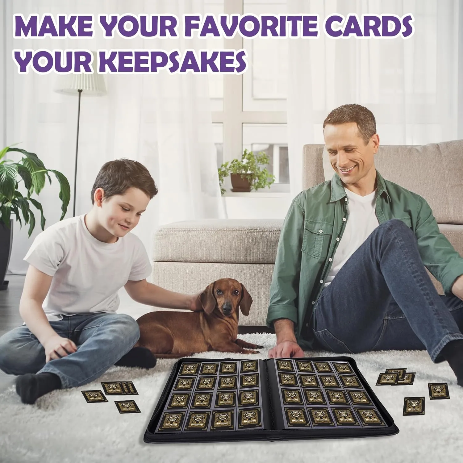 1000  Pockets Trading Card Binder, 16 Pockets Trading Card Binder Ringless Side Loading Trading Card Album Folder for TCG,MTG,Sports Cards(Purple)