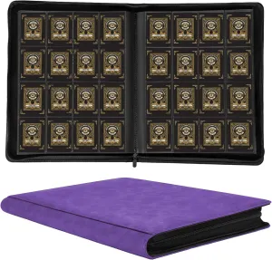 1000  Pockets Trading Card Binder, 16 Pockets Trading Card Binder Ringless Side Loading Trading Card Album Folder for TCG,MTG,Sports Cards(Purple)