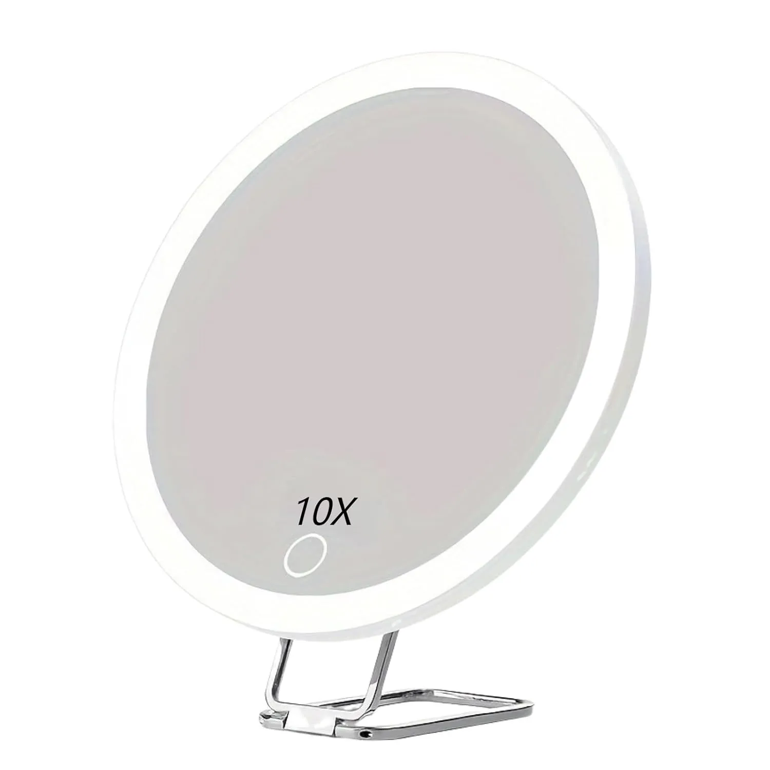 10/20/30X Magnifying Mirror with LED Light 360°Rotation Portable Magnifying Mirror Wall Hanging Handheld Desktop Makeup Mirror for Men Women Magnified Vanity Mirror White 30X