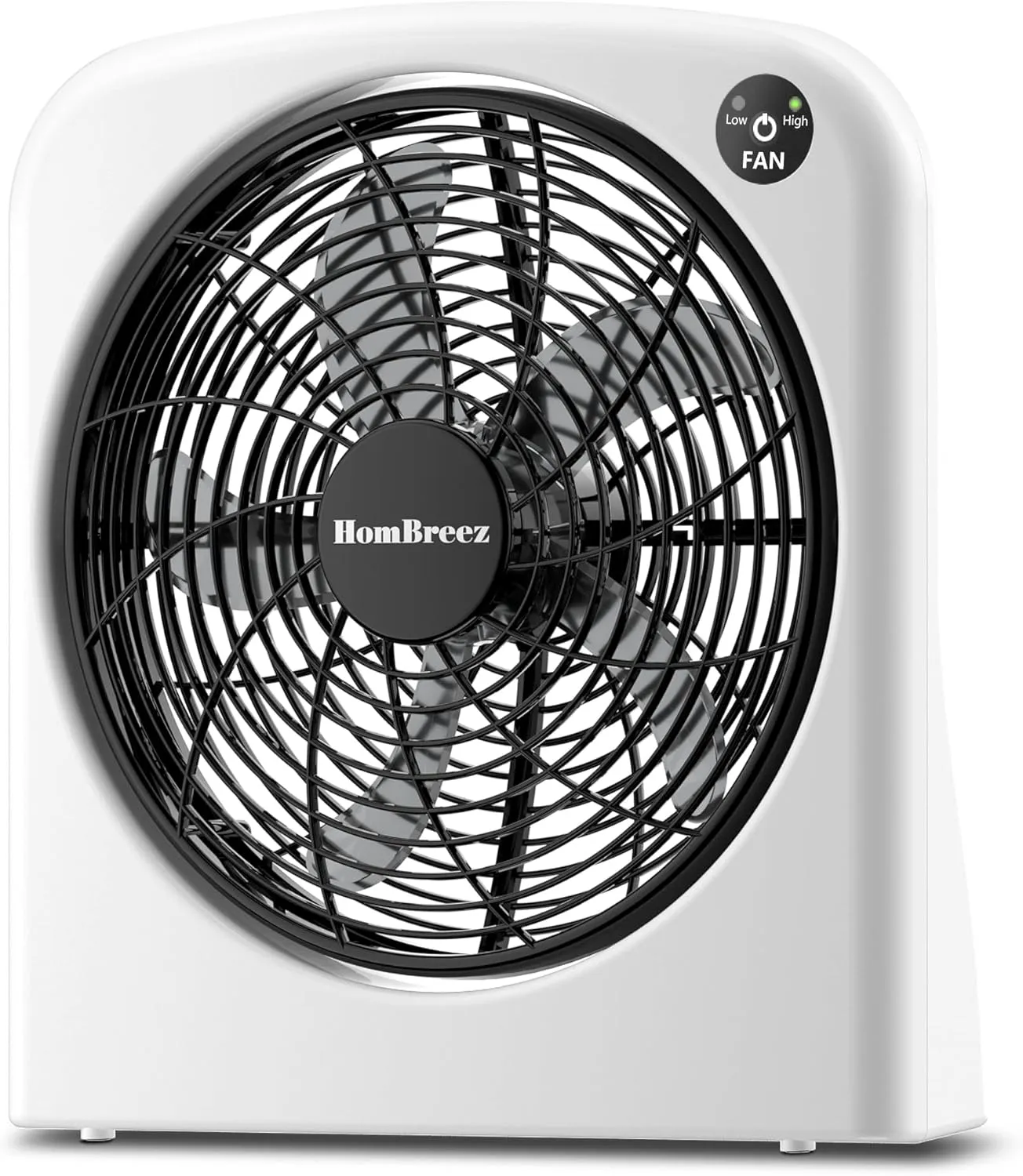 10" Desk Fan, Battery & USB-C Powered, 2 Cooling Speeds Box Fan With 90° Adjustable Tilt, 388ft³/Min Powerful Airflow, Portable Table Fan for Home, Office, Kitchen, Travel, White