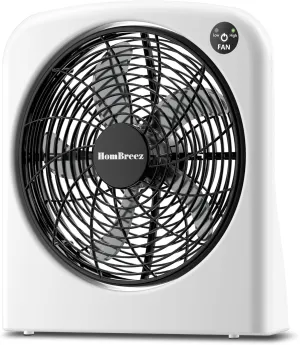 10" Desk Fan, Battery & USB-C Powered, 2 Cooling Speeds Box Fan With 90° Adjustable Tilt, 388ft³/Min Powerful Airflow, Portable Table Fan for Home, Office, Kitchen, Travel, White