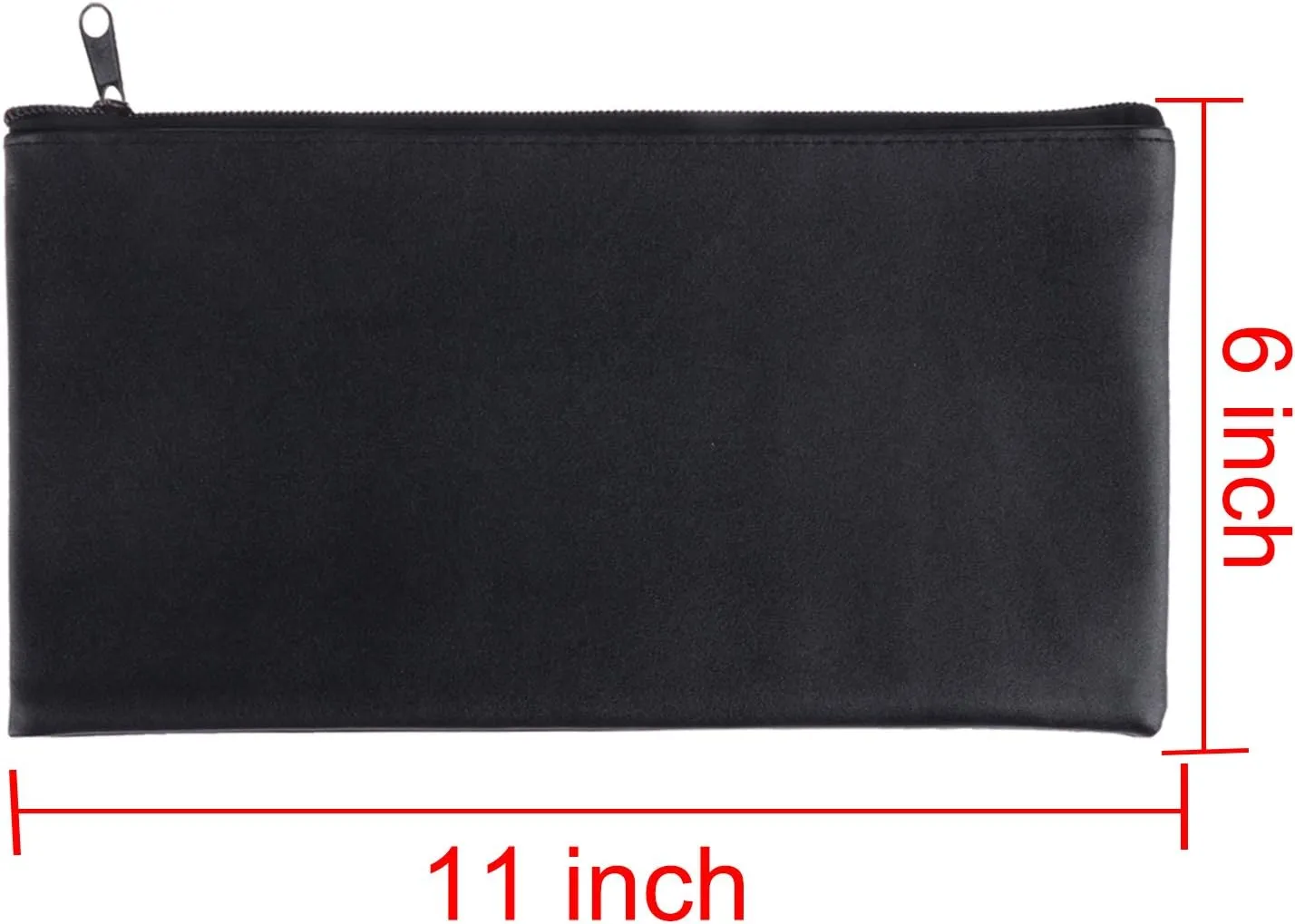 12 Pieces Bank Bag Money Pouch Security Bank Deposit Bag with Zipper for Cash Money, Check Wallet, Cosmetics, Tools 11x6 inch (Black  Blue) (Black)