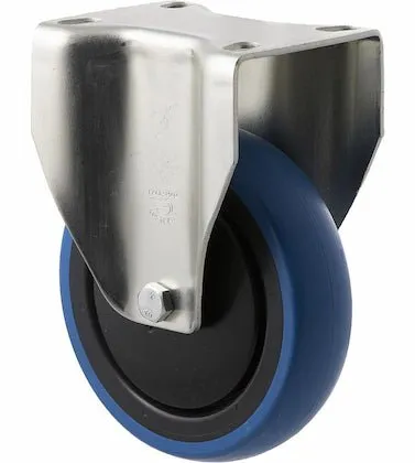 125mm Blue Rubber Wheel Castors - 100KG Rated