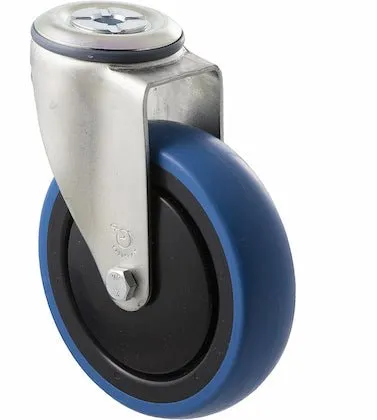 125mm Blue Rubber Wheel Castors - 100KG Rated