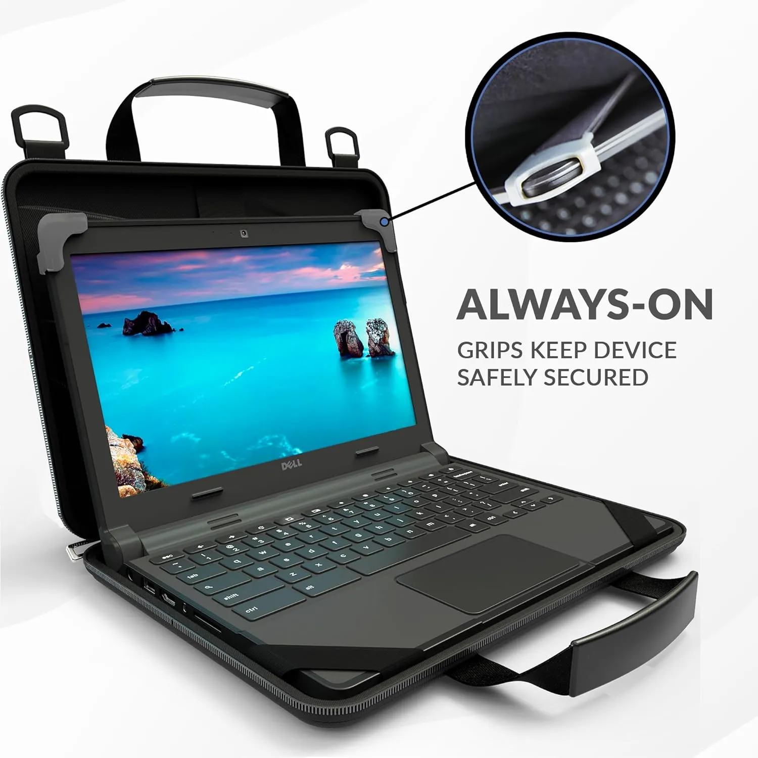 13-14 Inch Always-On Chromebook Case with Pouch and Shoulder Strap, Work-In Hard Protective Laptop Case, 20 Pack
