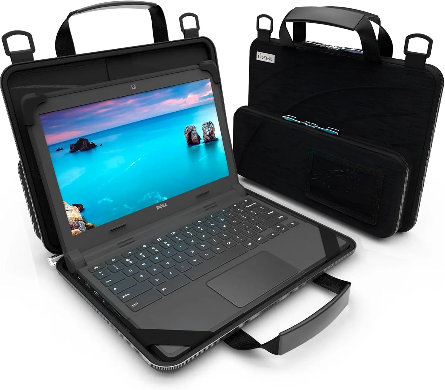 13-14 Inch Always-On Chromebook Case with Pouch and Shoulder Strap, Work-In Hard Protective Laptop Case, 20 Pack