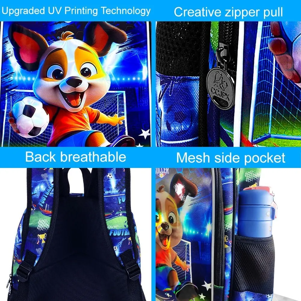 16" Backpack for Girls Boys 4-8, 3Pcs Kids Bookbag Set with Lunch Box, School Bag for Preschool Kindergarten