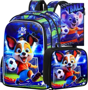 16" Backpack for Girls Boys 4-8, 3Pcs Kids Bookbag Set with Lunch Box, School Bag for Preschool Kindergarten
