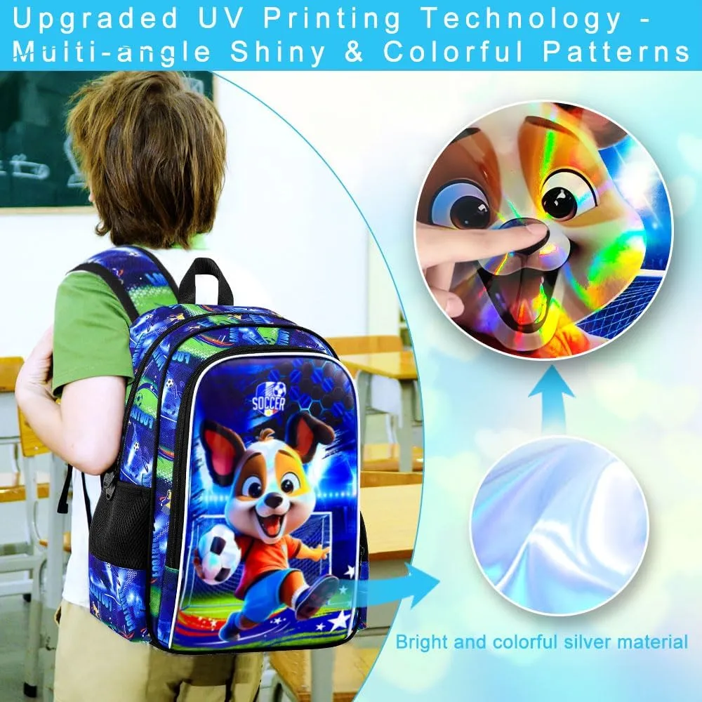 16" Backpack for Girls Boys 4-8, 3Pcs Kids Bookbag Set with Lunch Box, School Bag for Preschool Kindergarten