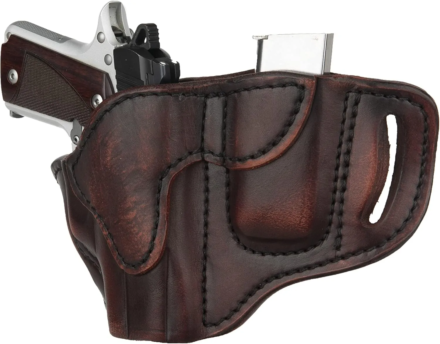 1791 Gunleather G43 Holster, OWB Leather Gun and Mag Holster for Belts. Compatible with Glock 43, Ruger LC9, SR22, Kimber Micro, Hellcat OSP and Others.