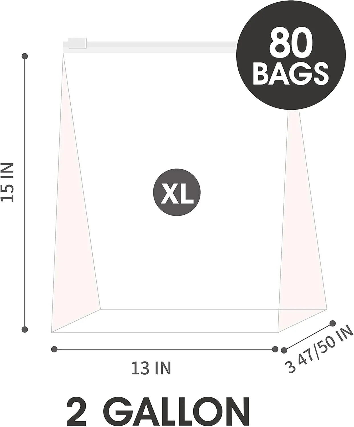 2 Gallon Slider Storage Bags- 80 Count, Featuring Expandable Bottom, Zero BPA, Microwave-Safe(4 boxes of 20)