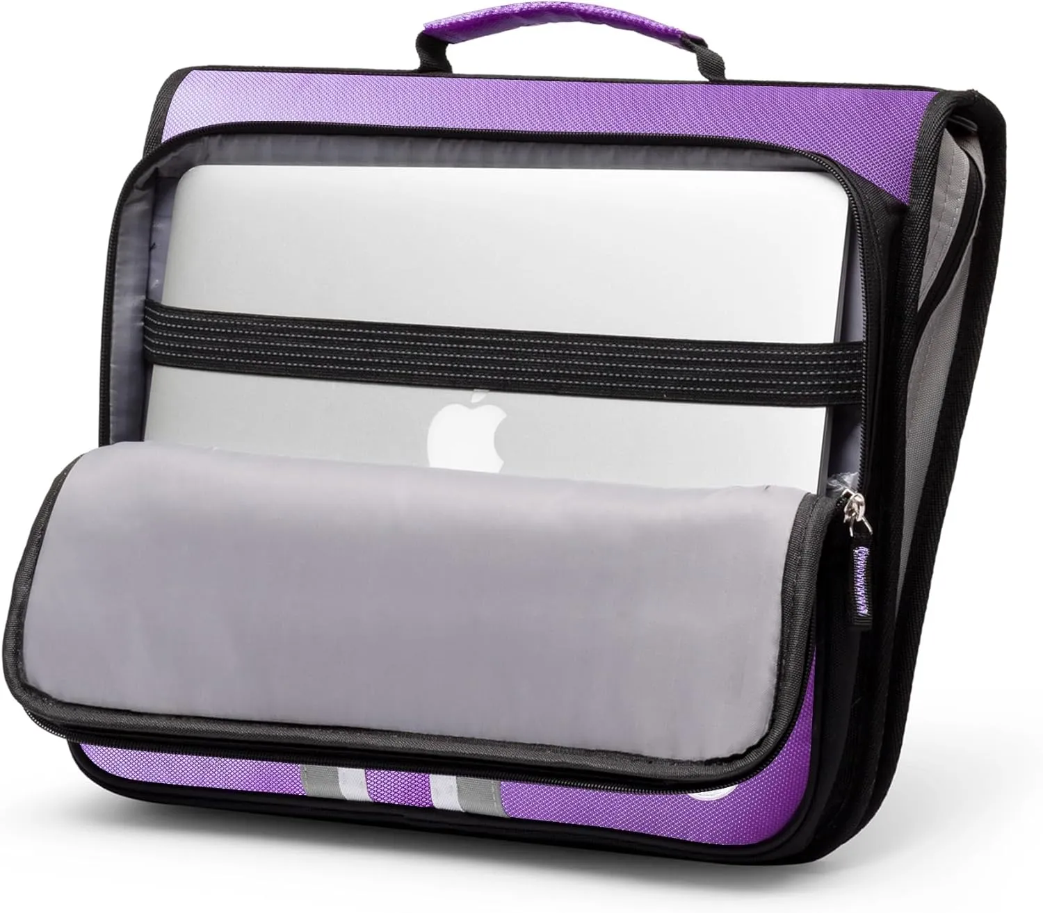 2-Inch 3 Rings Zipper Binder, Holds 15-Inch Laptop/Tablet, Handle and Shoulder Strap Included, Violet