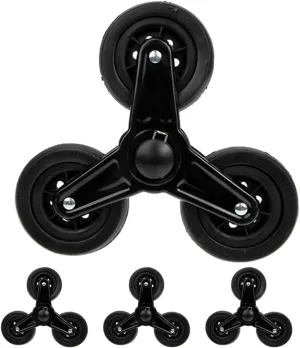 2 Pairs Stair Climbing Cart Casters Iron Luggage Caster Wheels for Hand Wheel Replacement Triangle Design