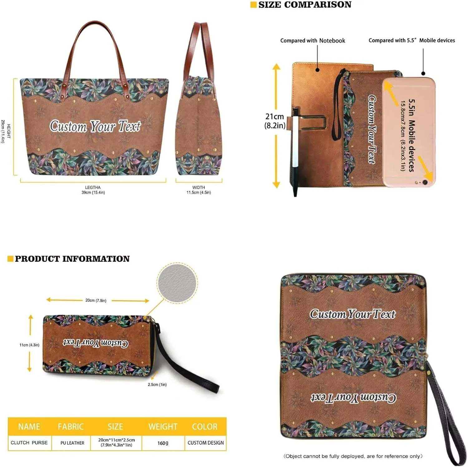2 Pcs Purse and Wallet Set for Women Zipper Large Tote Bag Top Handle Purse with Leather Clutch