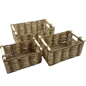 2-Tone Basket Set of 3, Natural(1 set per case) 32.99