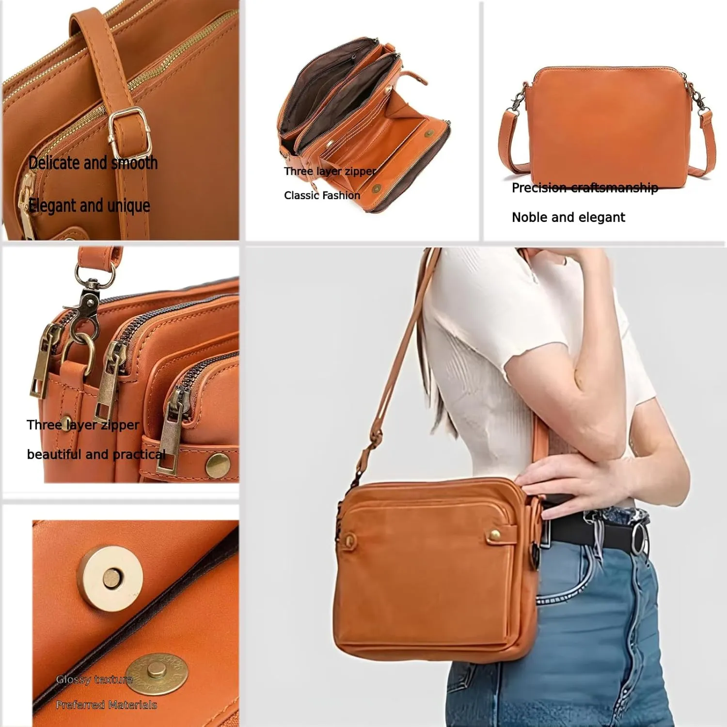 2023 New Crossbody Leather Shoulder Bag And Clutch Bag, Pu Leather Shoulder Bag, Wallet With Built-In Multiple Compartments