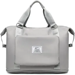 2025 new travel bag, sports and fitness, large-capacity expandable folding bag for production (Grey)