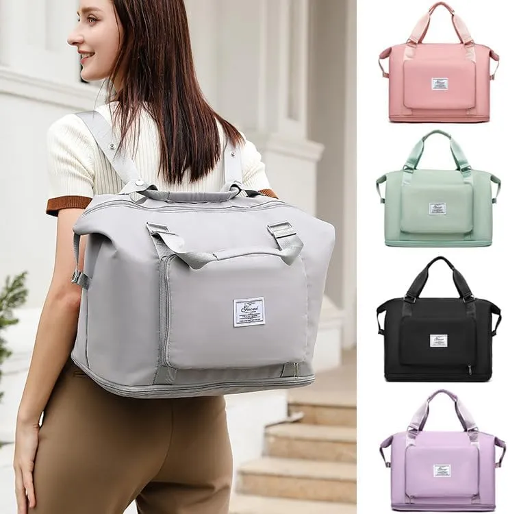 2025 new travel bag, sports and fitness, large-capacity expandable folding bag for production (Grey)