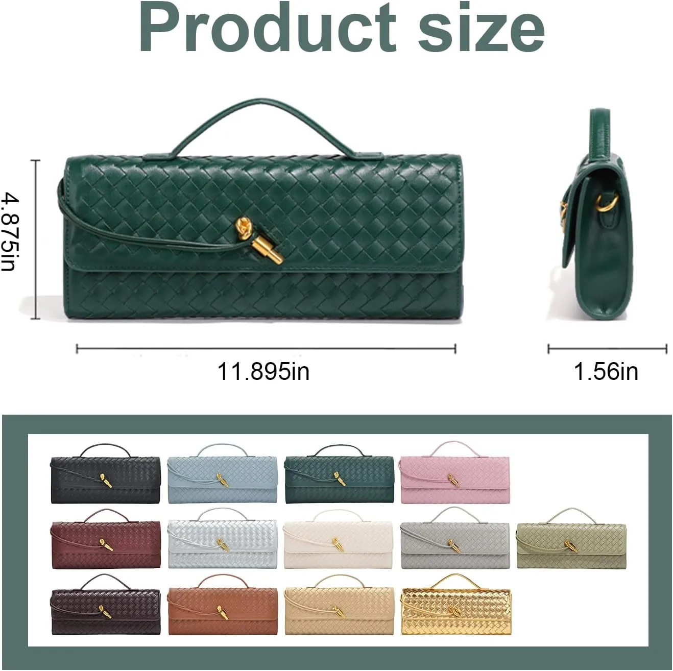 2025 Woven Handbag for Women, Fashion Evening Shoulder Bag, PU Leather Handmade Clutch Purse, Woven Crossbody Bag