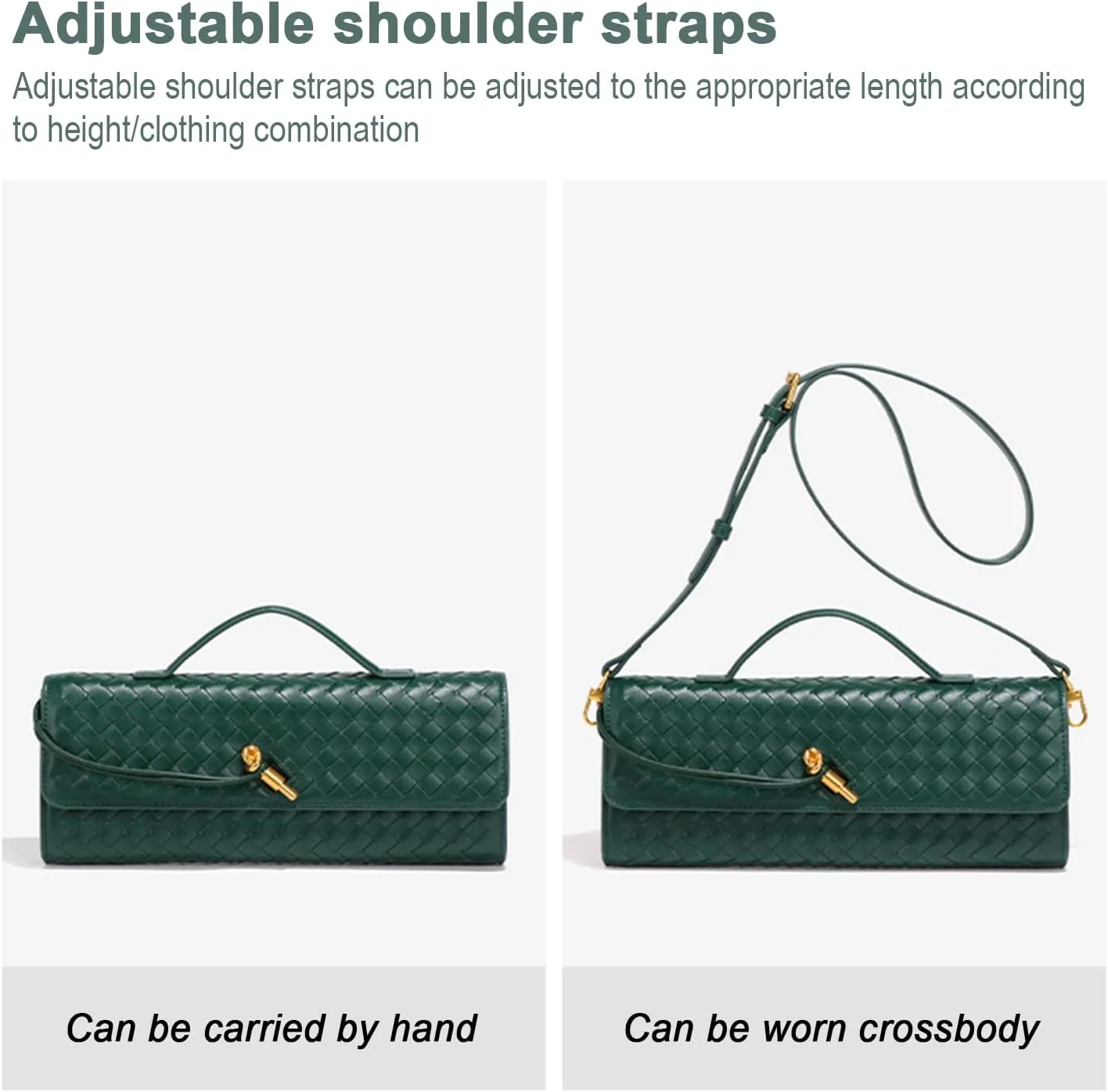 2025 Woven Handbag for Women, Fashion Evening Shoulder Bag, PU Leather Handmade Clutch Purse, Woven Crossbody Bag