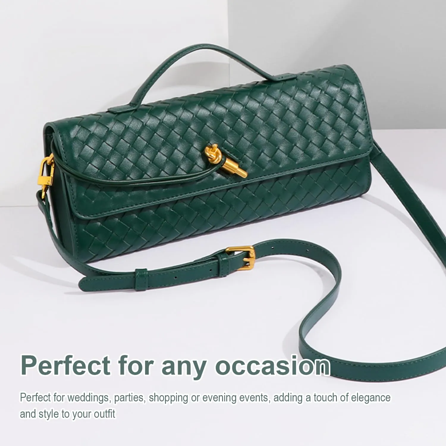 2025 Woven Handbag for Women, Fashion Evening Shoulder Bag, PU Leather Handmade Clutch Purse, Woven Crossbody Bag
