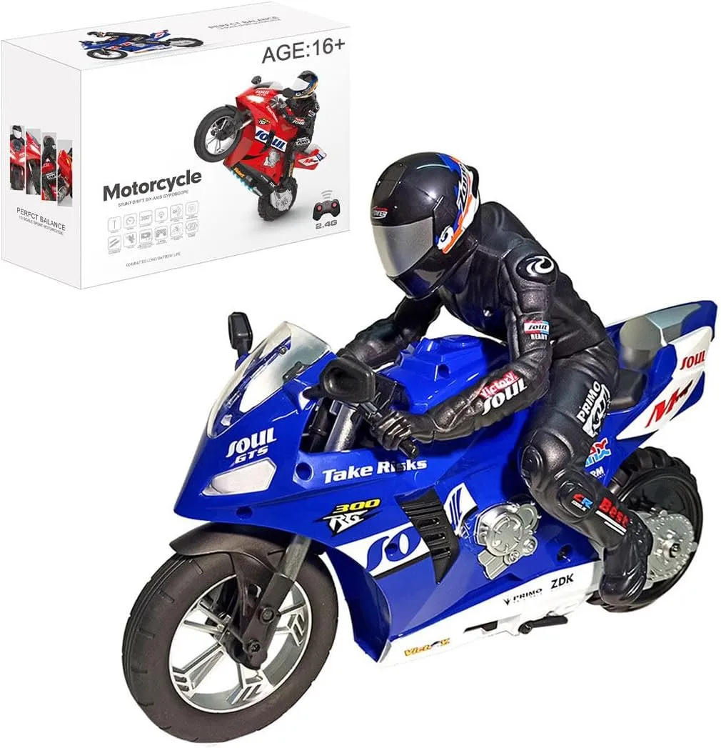 2.4GHz RC Motorcycle, 1/6 Scale RC Dual-Motor Electric Two-Wheel Self-Balancing Motorcycle Model, Remote Control Gift for Adults and Youth (RTR Version)