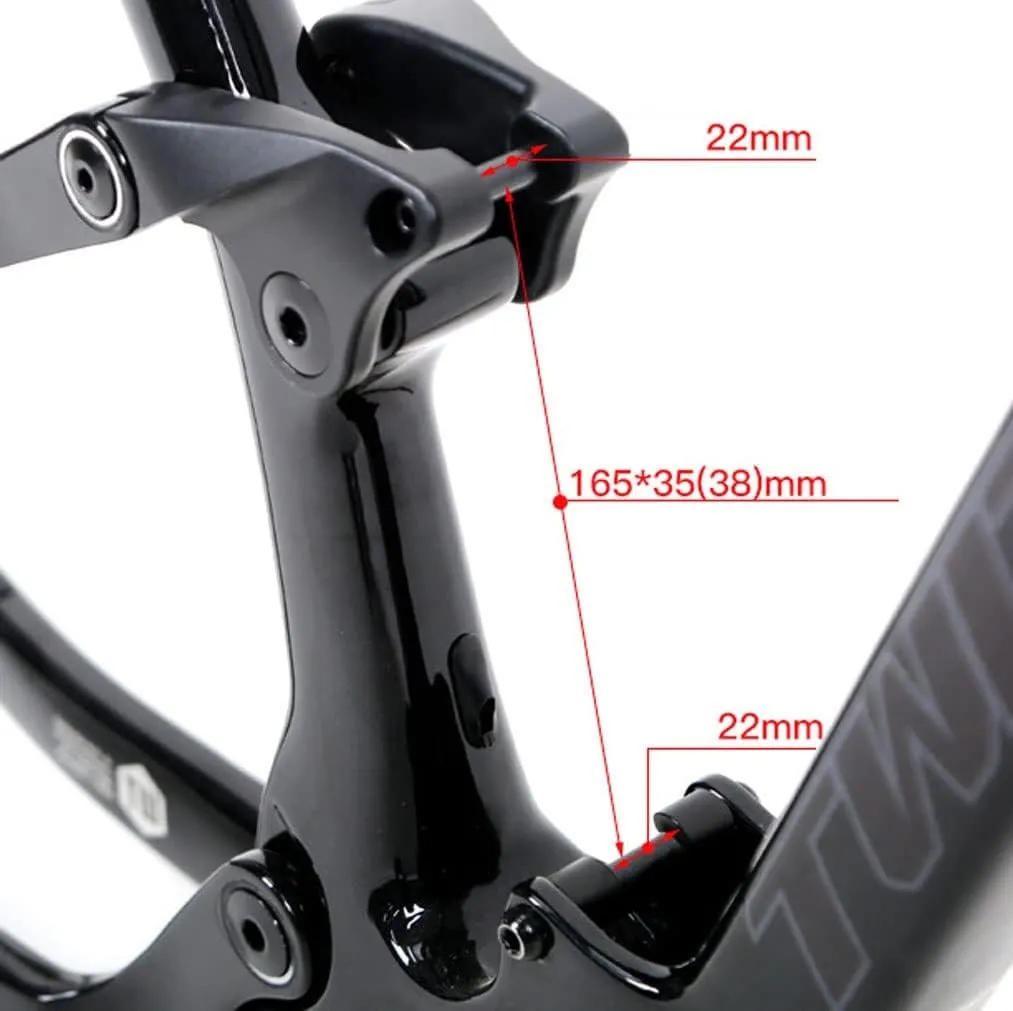 27.5/29er Suspension Bike Frame Carbon Fiber Trail Mountain Bike Frame 15''/17''/19'' Travel 120mm XC/AM/DH Disc Brake Frame Boost Thru Axle 12x148mm(Dark Gray,17'')