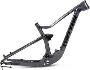 27.5/29er Suspension Bike Frame Carbon Fiber Trail Mountain Bike Frame 15''/17''/19'' Travel 120mm XC/AM/DH Disc Brake Frame Boost Thru Axle 12x148mm(Dark Gray,17'')