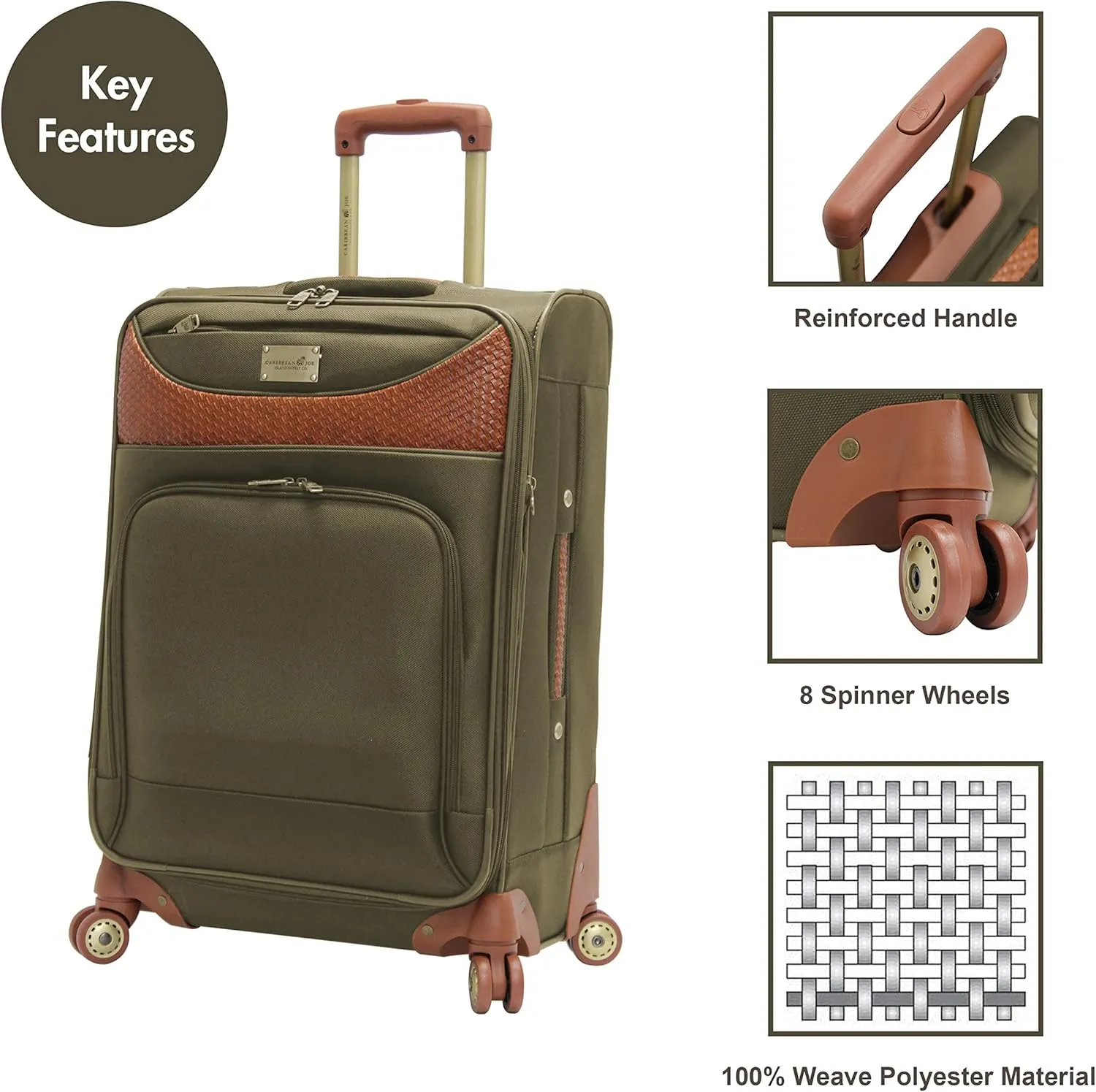28 Inch Luggage with Spinner Wheels Softside Expandable Large Suitcase