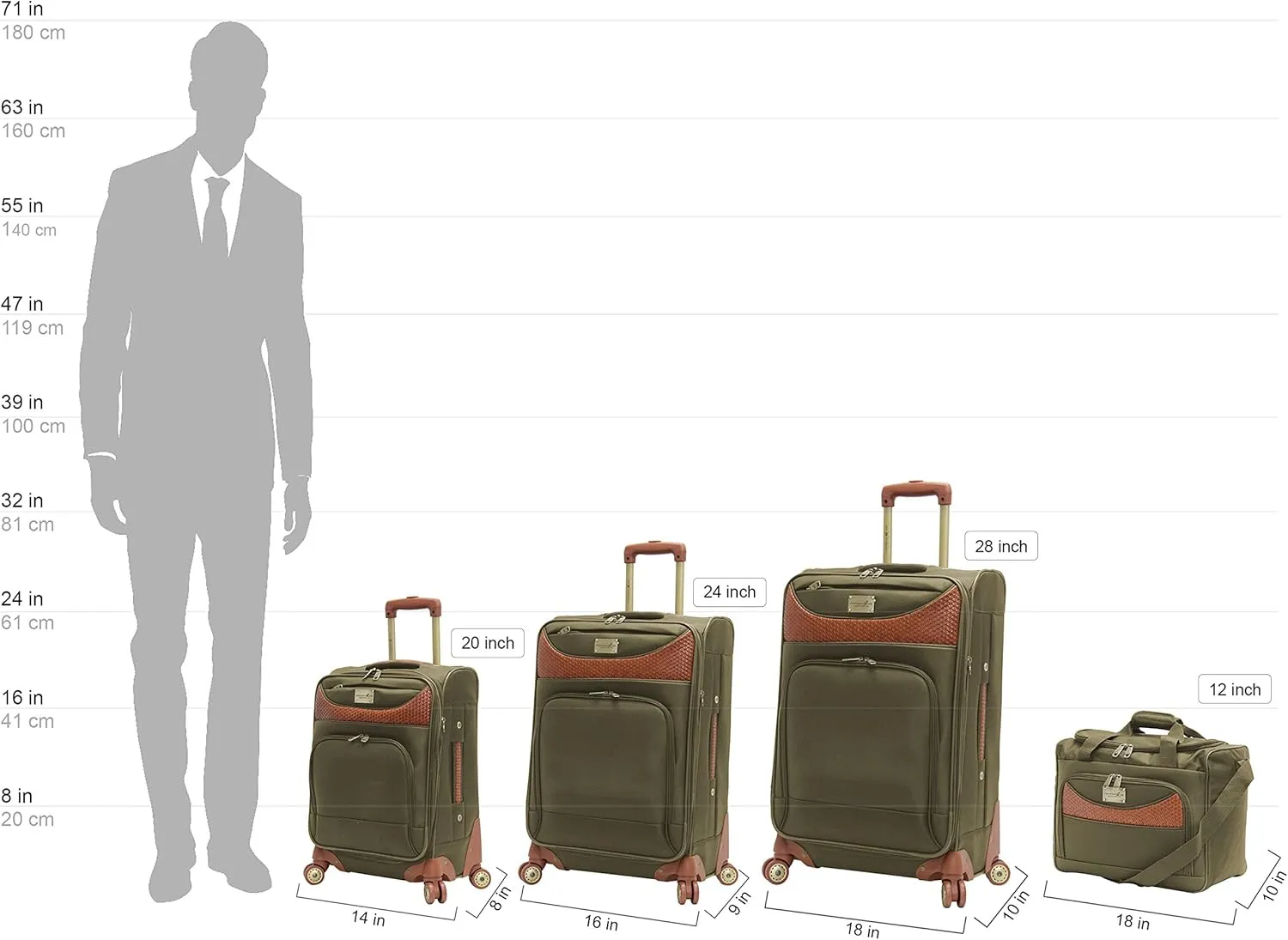 28 Inch Luggage with Spinner Wheels Softside Expandable Large Suitcase
