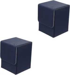 2pcs Box Pu Leather Card Holder Storage Box for Trading Cards Portable Gaming Case Organizer Safe Material
