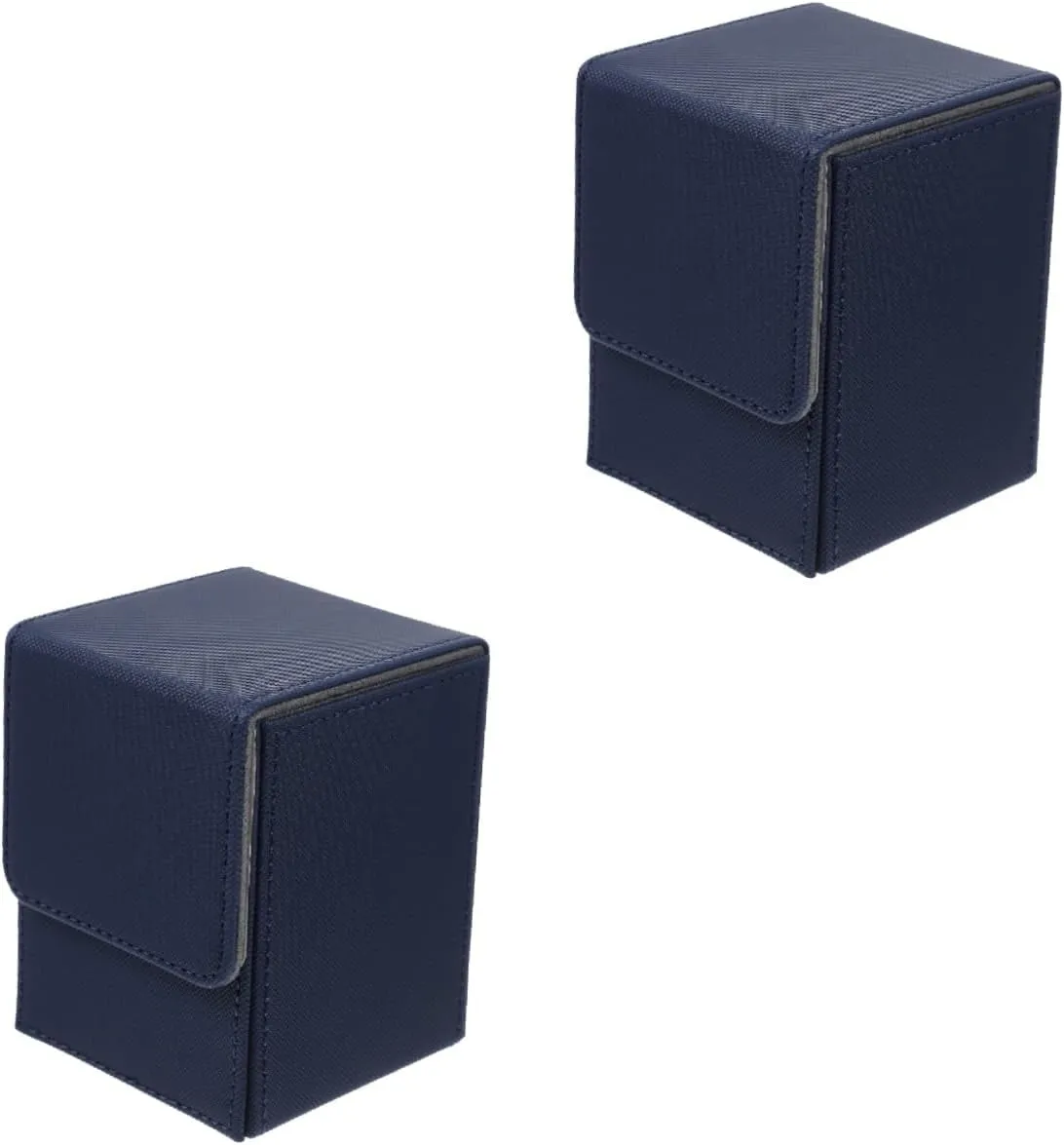 2pcs Box Pu Leather Card Holder Storage Box for Trading Cards Portable Gaming Case Organizer Safe Material