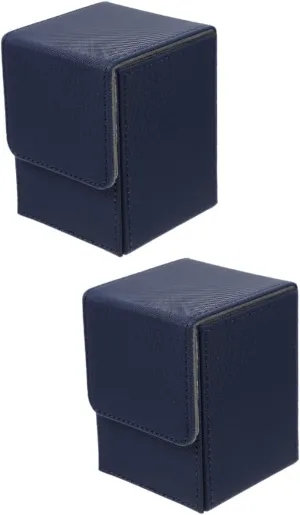 2pcs Pu Leather Card Deck Holder Organizer Compact Storage Case for Trading Cards Portable Design for Outdoor Use Lightweight and Capacity Pu Material for Games
