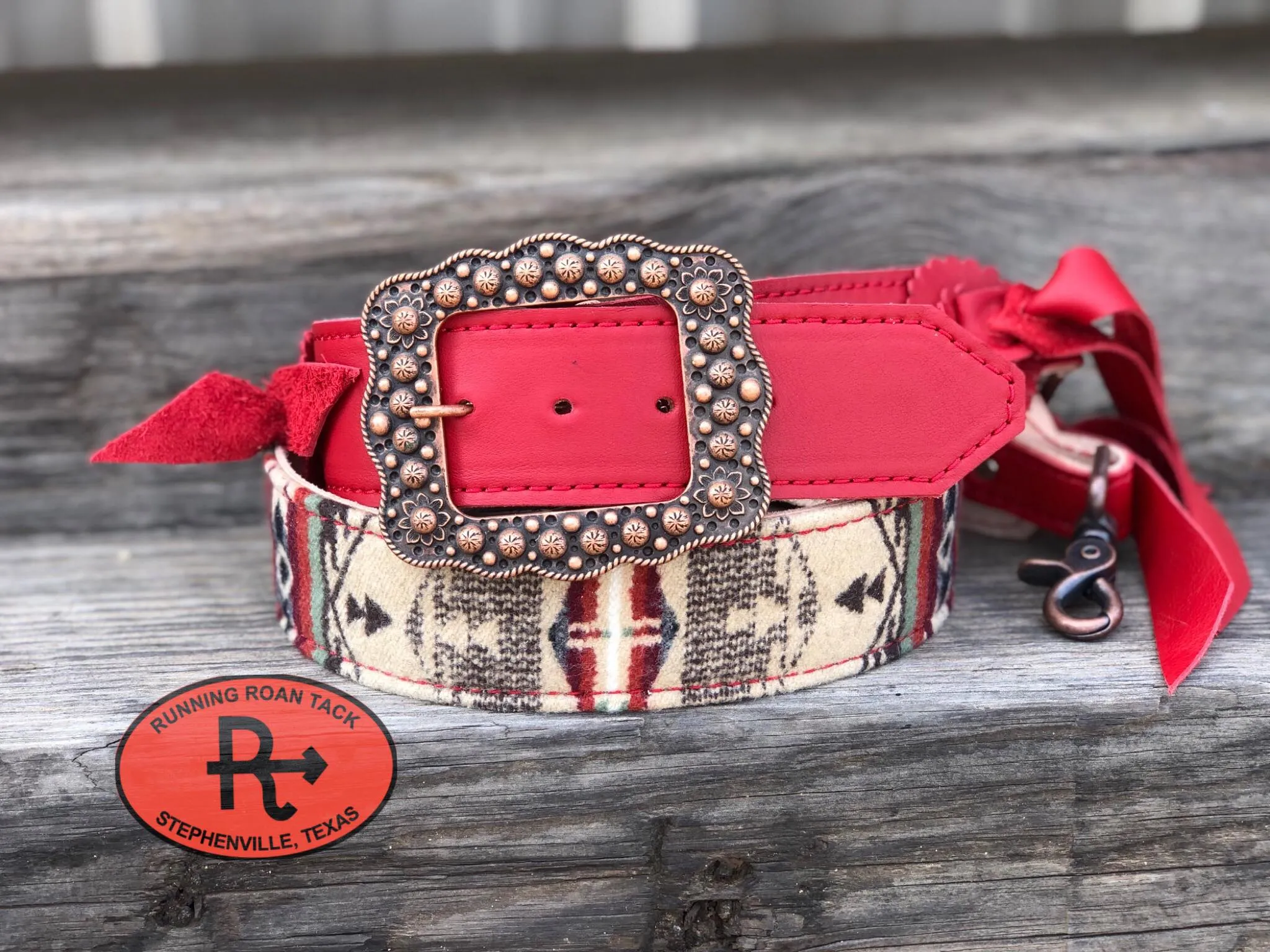 2" Wide Adjustable Red Leather and Spirit of the People Wool Cross Body or Shoulder Strap for Handbag, Rope Can, Computer Bag, Camera Bag, etc