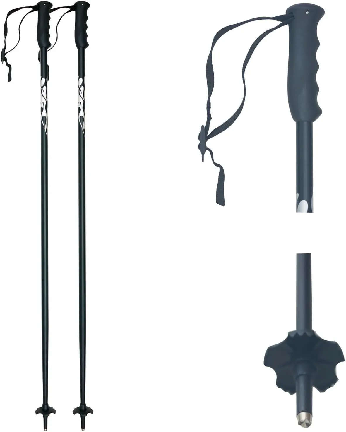 2X Ski Poles for Men Women Sturdy Wear Resistant Trekking Canes Walking Sticks for Trekking Camping Skiing Outdoor Adventures