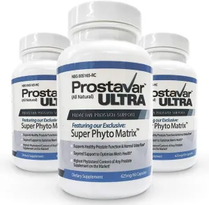 3 Bottle New Improve From Maker of Original Prostavar Ultra Prostate Support 600mg 90% Beta-Sitosterol & 320mg Saw Palmetto   Grape Seed Extract