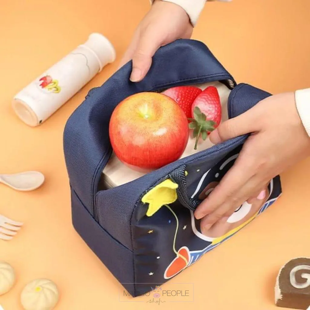 3-D Cartoon Animal Pattern Insulated Lunch Box Bag with Large Capacity