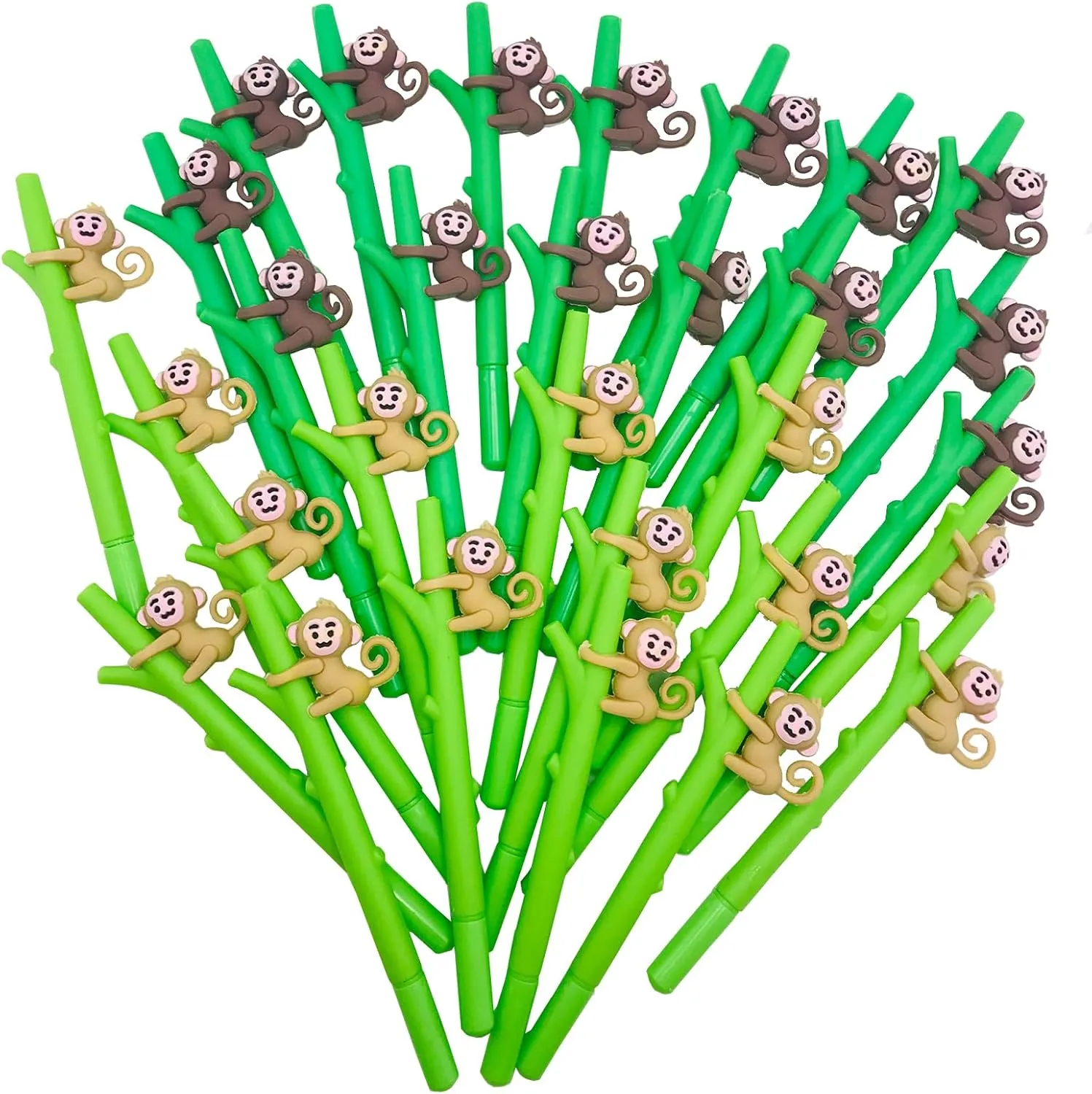 30 Pcs Cute Monkey Gel Ink Pens - Fun Kawaii Jungle Animals Writing Instruments 0.5 mm Black Ink - Cool Novelty for Kids School Office Home Supplies Student Present Monkey Party Favors