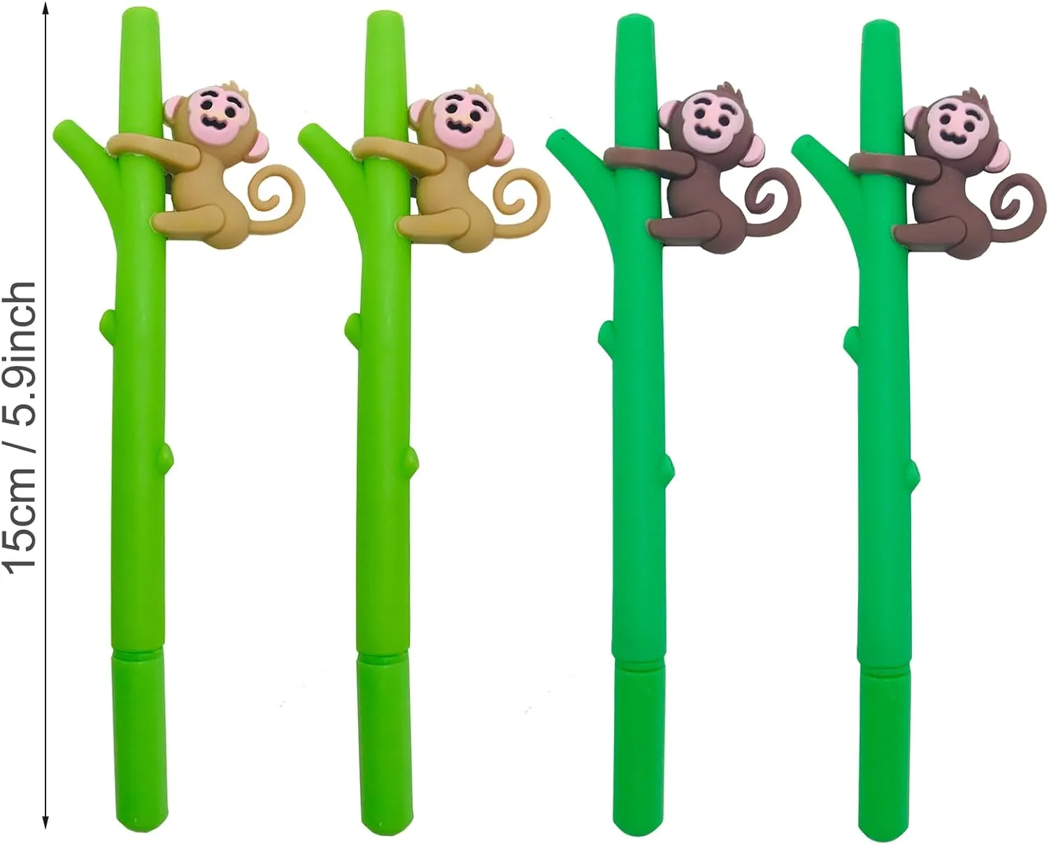 30 Pcs Cute Monkey Gel Ink Pens - Fun Kawaii Jungle Animals Writing Instruments 0.5 mm Black Ink - Cool Novelty for Kids School Office Home Supplies Student Present Monkey Party Favors