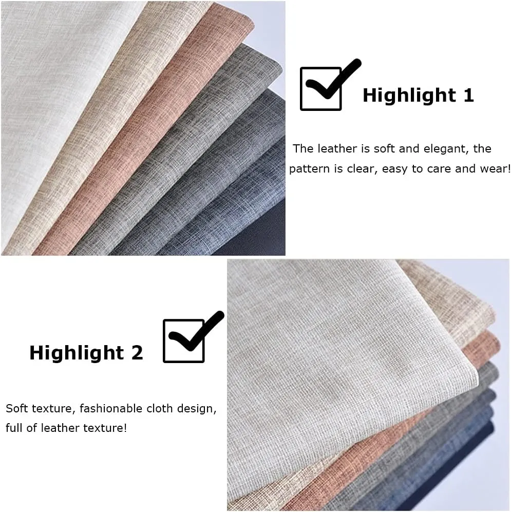 39" x 54" (100cm x 138cm) Linen-Look Faux Leather for Bows Earrings Handbag Wallet Sewing Craft Making, Repair Decorate Chair Sofa(Pink,1.38X10m)