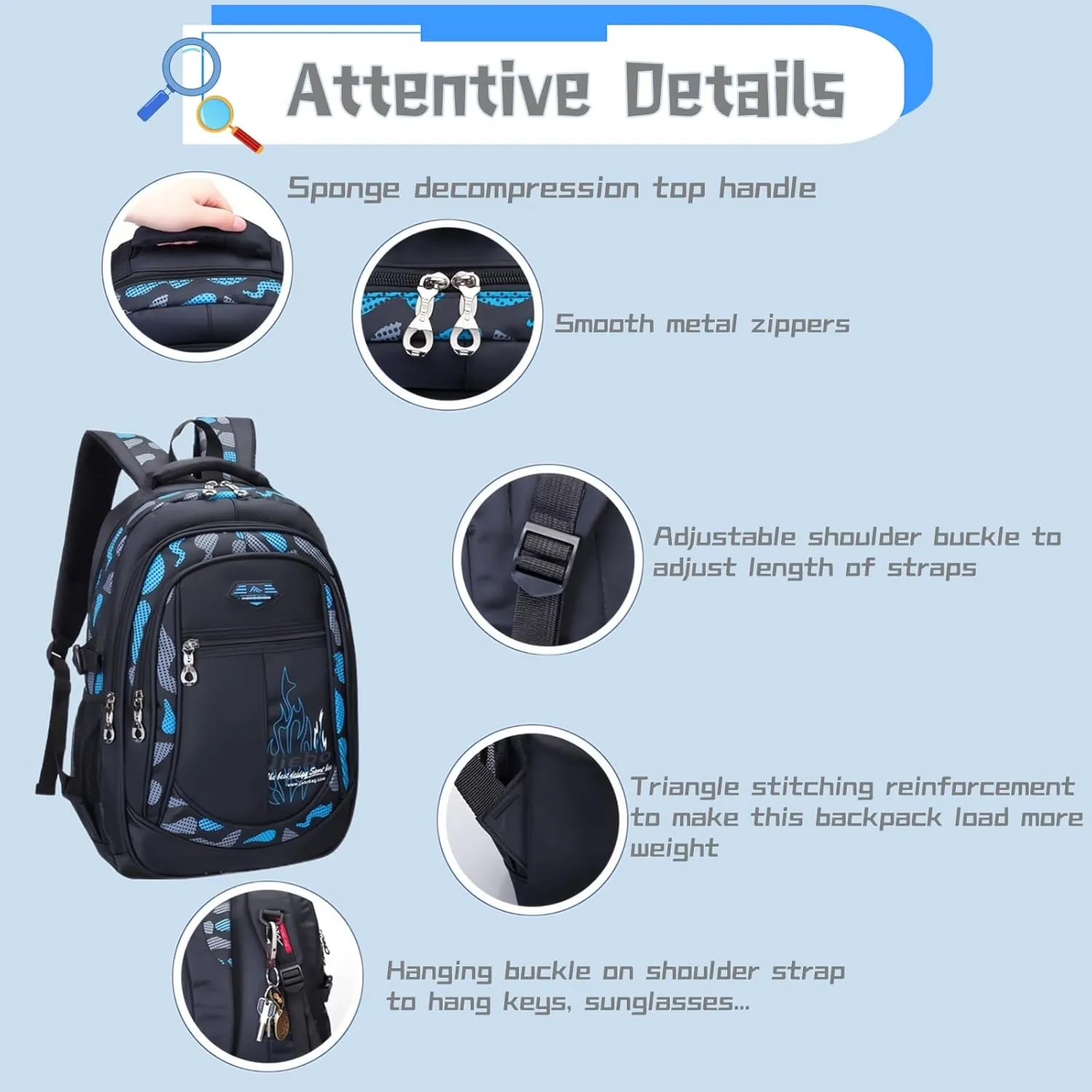 3Pcs Camo-Print Primary School Backpack and Lunch-Bag Set for Boys Camouflage Elementary Bookbag Rucksack Waterproof