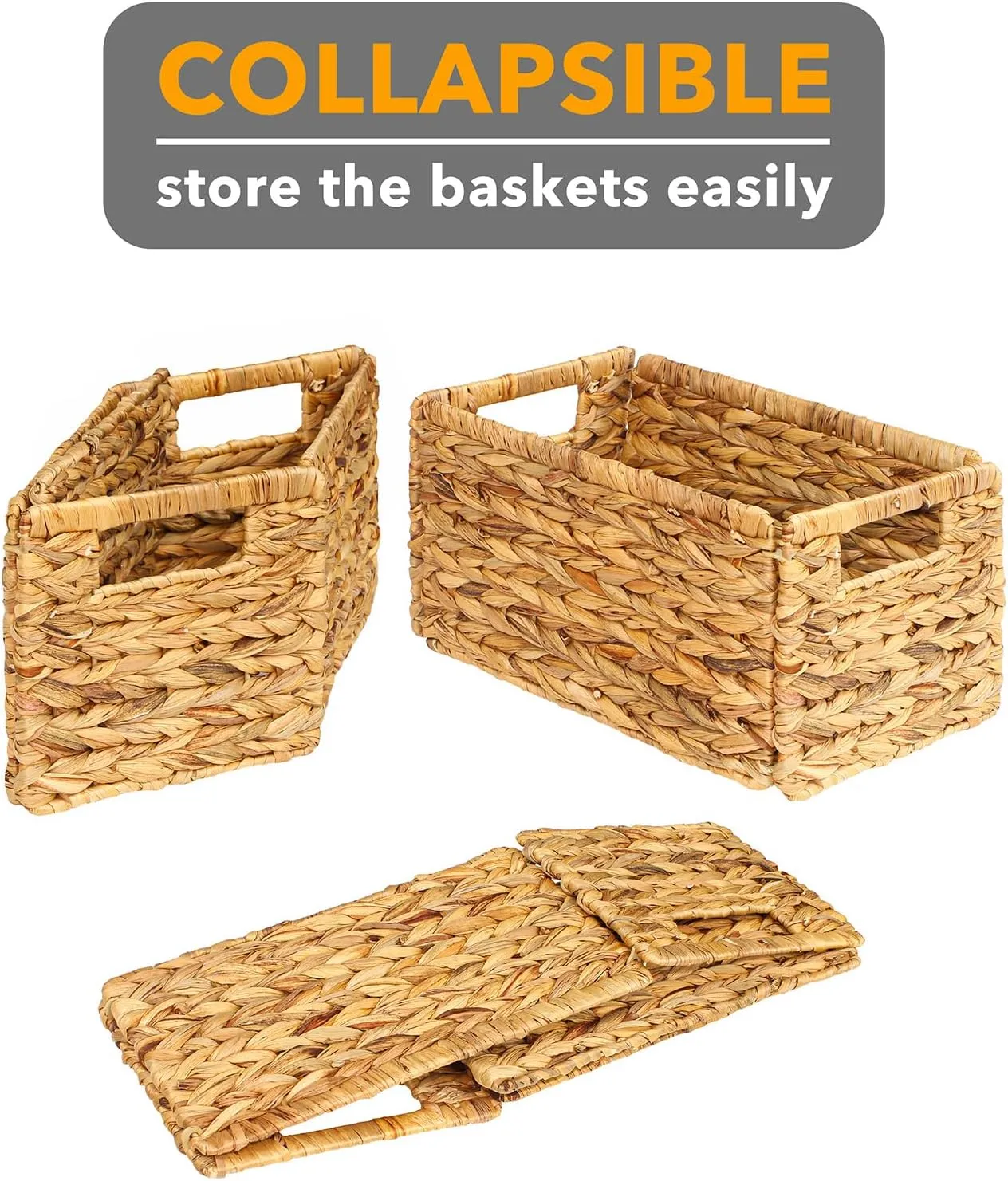 4-Pack Wicker Storage Baskets with Handle