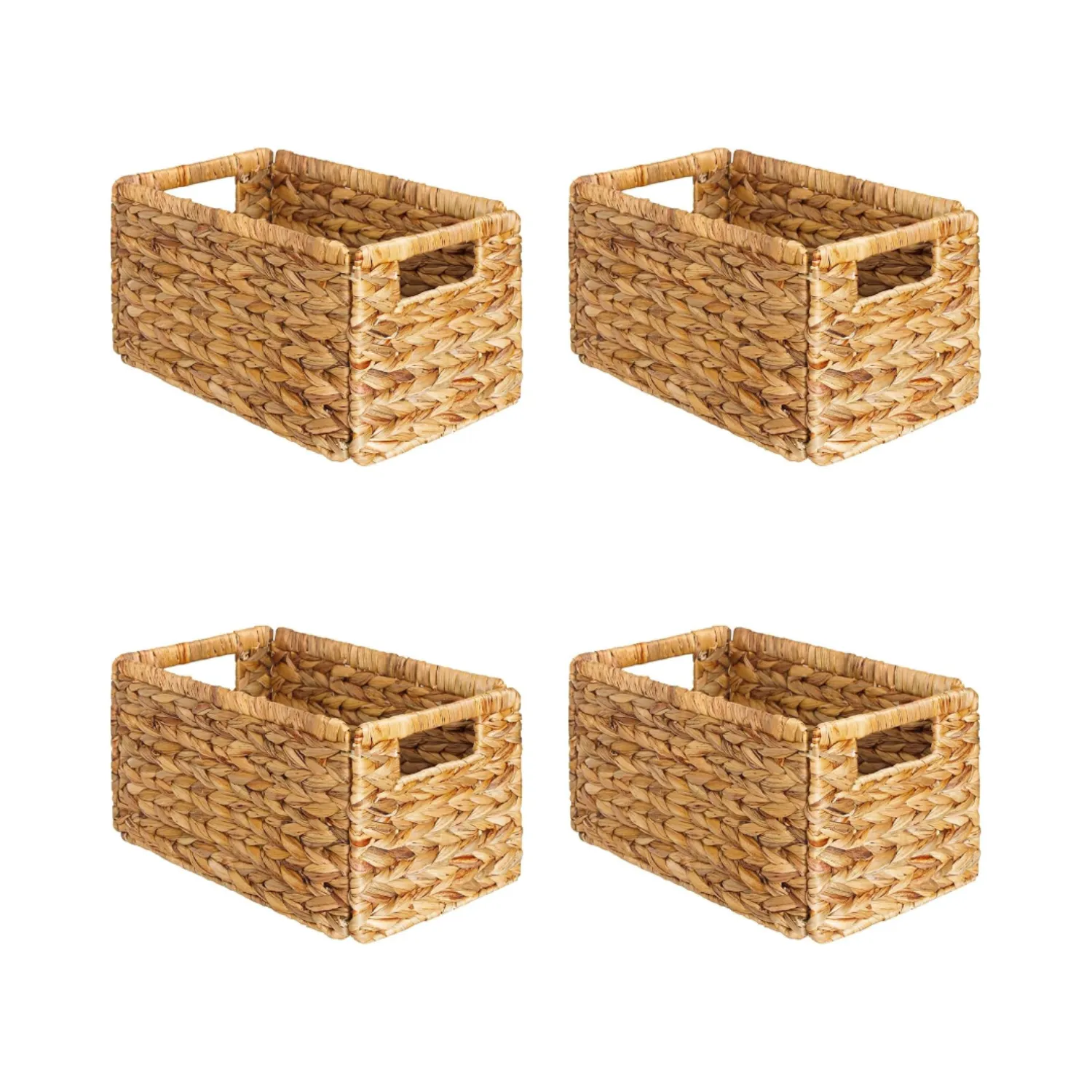 4-Pack Wicker Storage Baskets with Handle